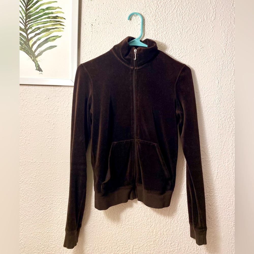 Juicy Couture Brown Velvet Track Jacket